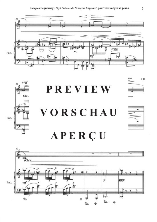 Product gallery: Page 16 of 21 Sept Poèmes de François Maynard , , (medium voice + piano)