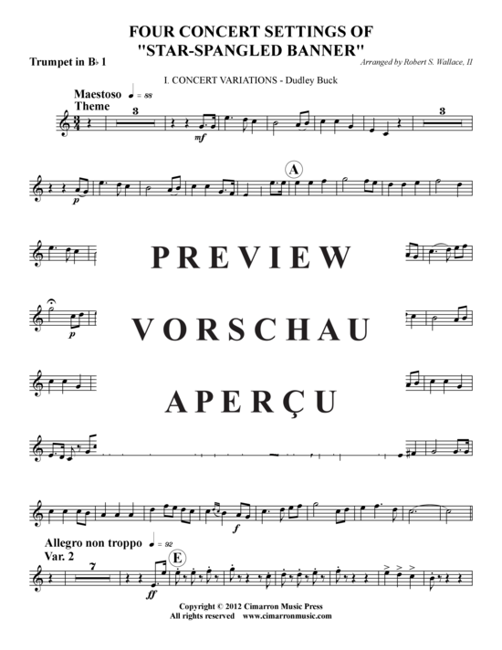 Produktgalerie: Seite 13 von 21 4 Konzert-Variationen über Star-Spangled Banner , , (Blechbläserquintett)