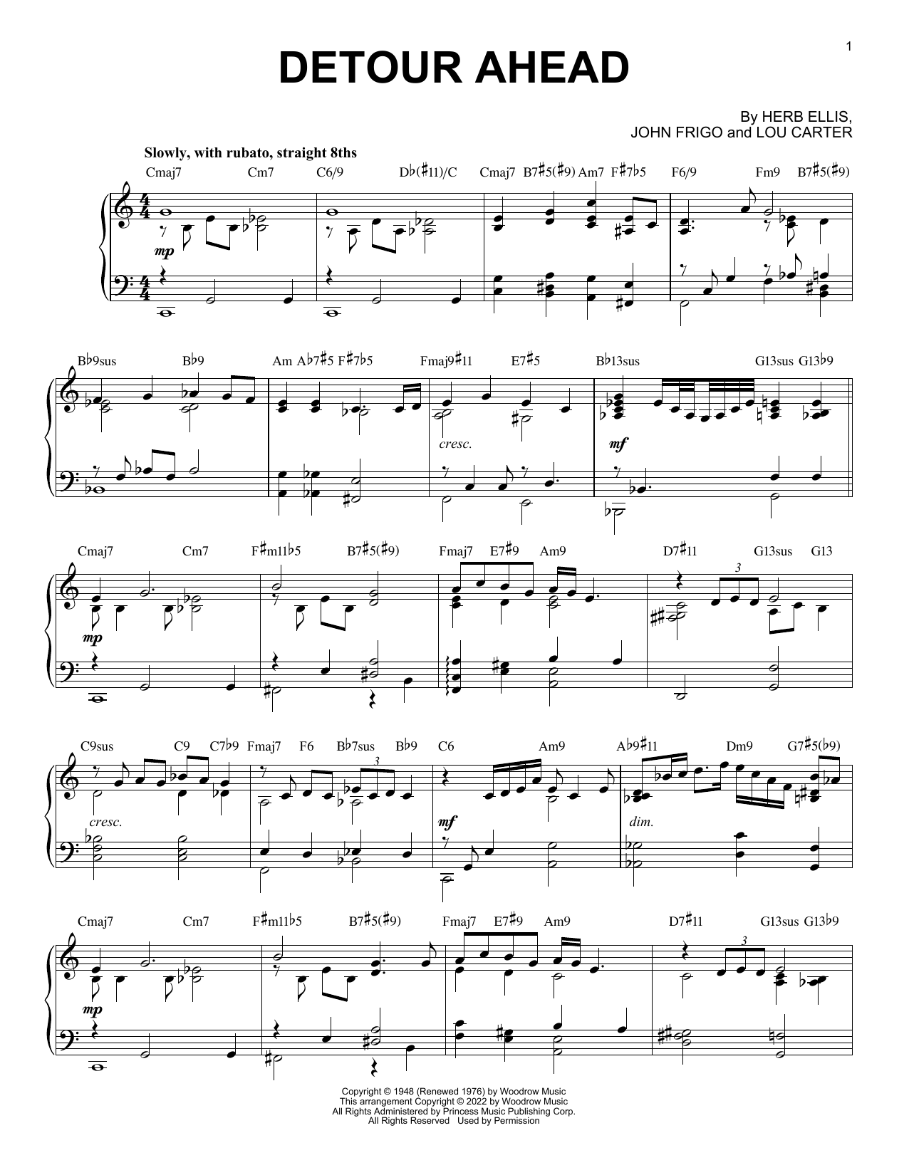 Product picture to: Detour Ahead [Jazz version] (arr. Brent Edstrom)