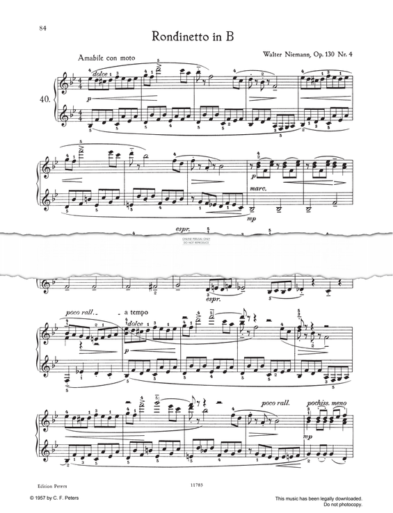 Produktgalerie: Seite 1 von 1 Rondinetto B-major, Walter Niemann, Klavier