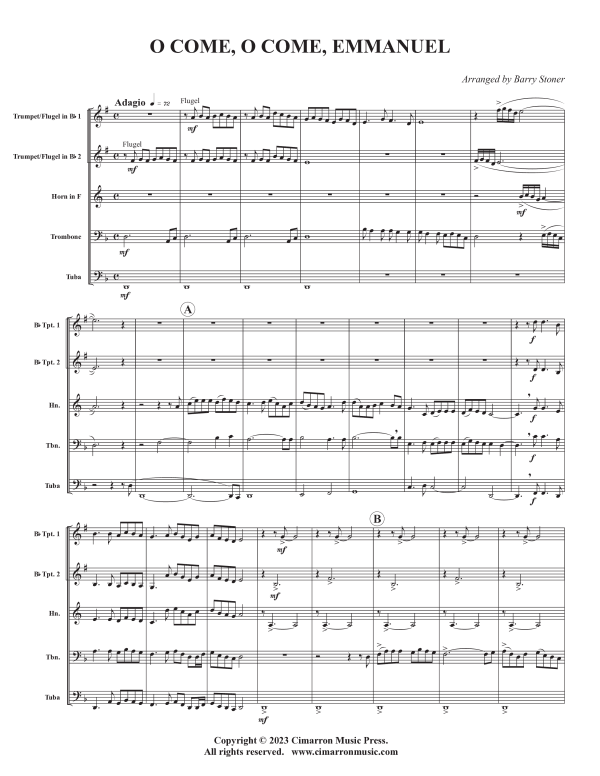 Produktgalerie: Seite 1 von 9 O Come, O Come Emmanuel, , Blechbläserquintett