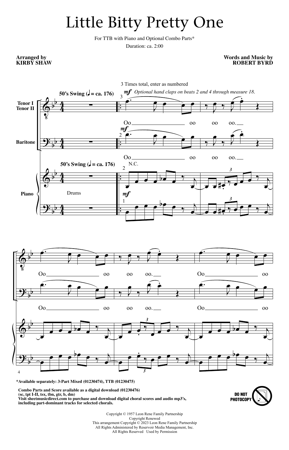 Produktbild zu: Little Bitty Pretty One (arr. Kirby Shaw)