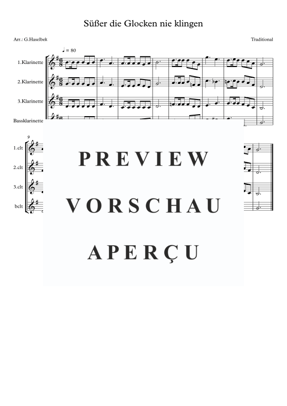 gallery: Süßer die Glocken nie klingen, , Clarinet Quartet