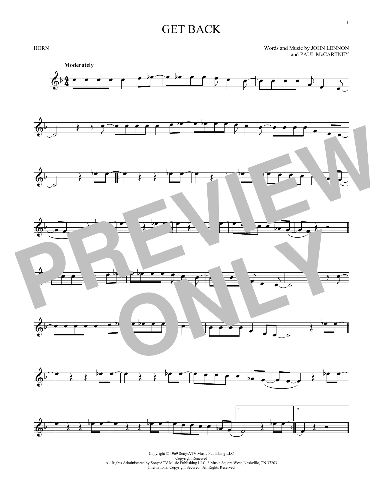 Produktgalerie: Seite 1 von 1 Get Back, The Beatles, Horn