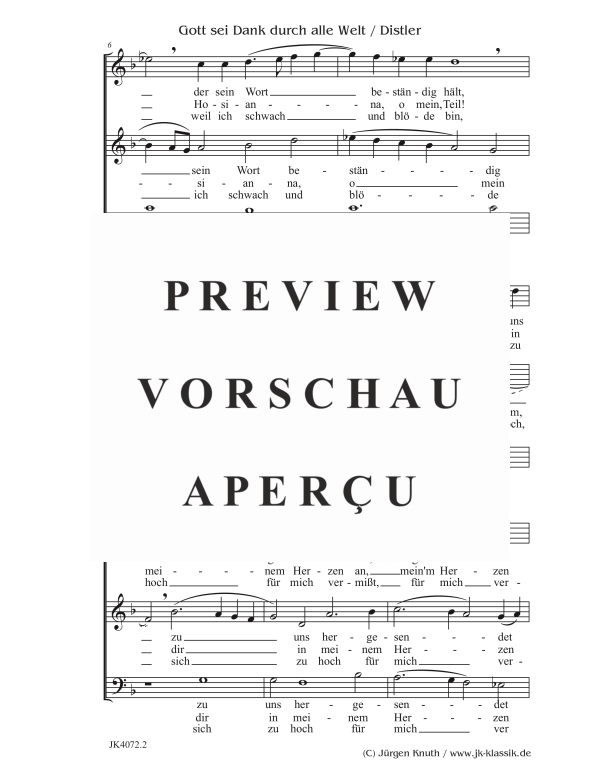 gallery: Gott sei Dank durch alle Welt (Der Jahrkreis, Op.5 No.8), , (Gemischter Chor)