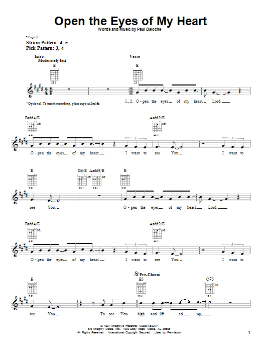Produktgalerie: Seite 1 von 1 Open The Eyes Of My Heart, Paul Baloche, Gitarre