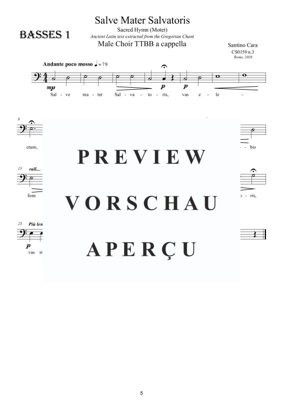 Produktgalerie: Seite 6 von 7 Salve Mater Salvatoris, , Männerchor