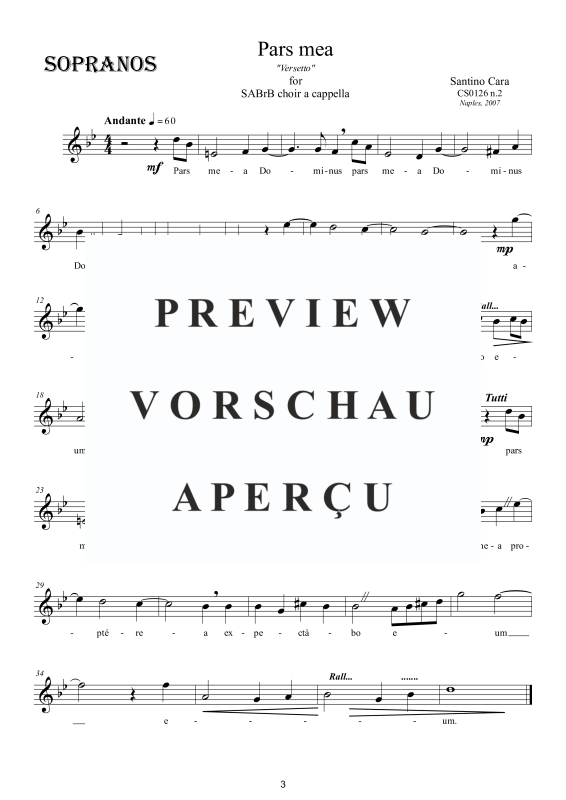 Produktgalerie: Seite 4 von 7 Pars mea - Versetto, , Gemischter Chor SA Bar B a capella