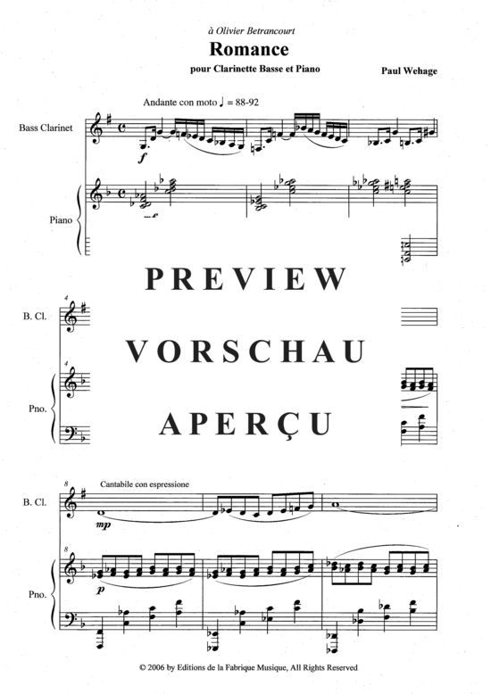 Product gallery: Page 4 of 14 Romance , , (bass clarinet + piano)
