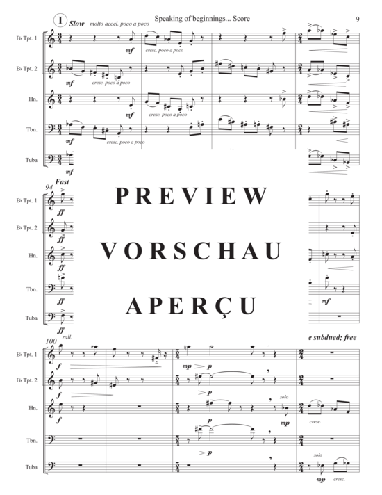 Produktgalerie: Seite 11 von 21 Speaking of Beginnings... , , (Blechbläser Quintett)