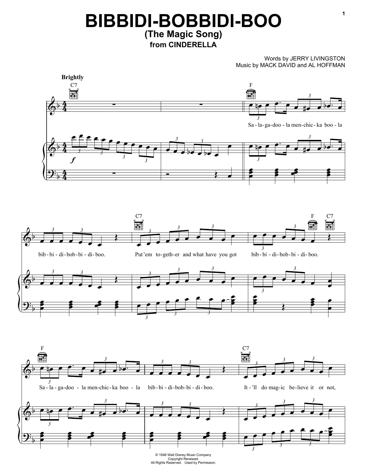Produktbild zu: Bibbidi-Bobbidi-Boo (The Magic Song) (from Cinderella)