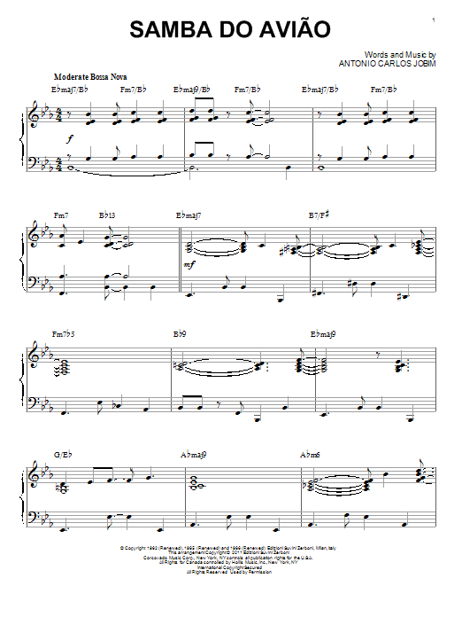 Product gallery: Page 1 of 1 Song Of The Jet (Samba do Aviao) [Jazz version] (arr. Brent Edstrom), Antonio Carlos Jobim