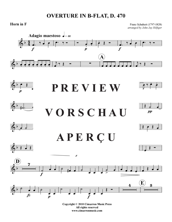 Produktgalerie: Seite 21 von 21 Overture in B-flat, D. 470 , , (Holzbläser-Quintett)