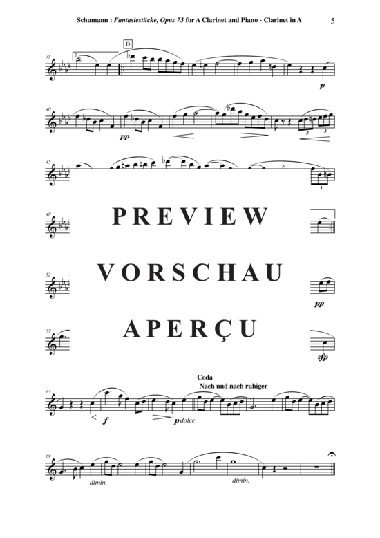 Product gallery: Page 26 of 28 Fantasiestücke, Opus 73 , , (clarinet in A + piano)