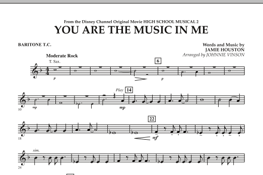 Product picture to: You Are The Music In Me (from High School Musical 2) - Baritone T.C.