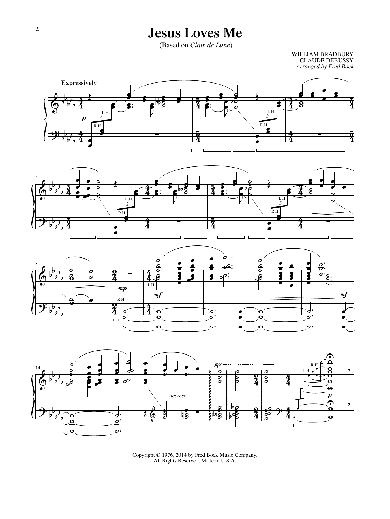 Produktbild zu: Jesus Loves Me (with Clair de Lune) (arr. Fred Bock)
