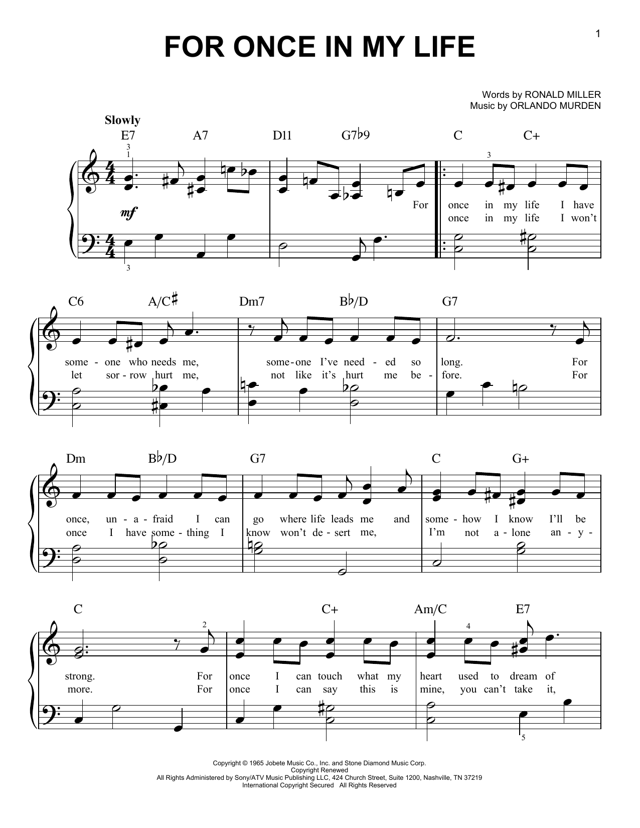 Produktgalerie: Seite 1 von 1 For Once In My Life, Stevie Wonder, Klavier