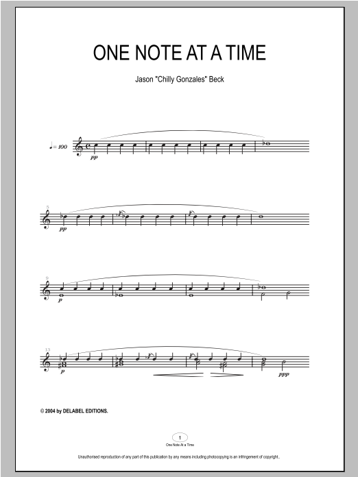 Product gallery: Page 1 of 1 One Note At A Time, Chilly Gonzales