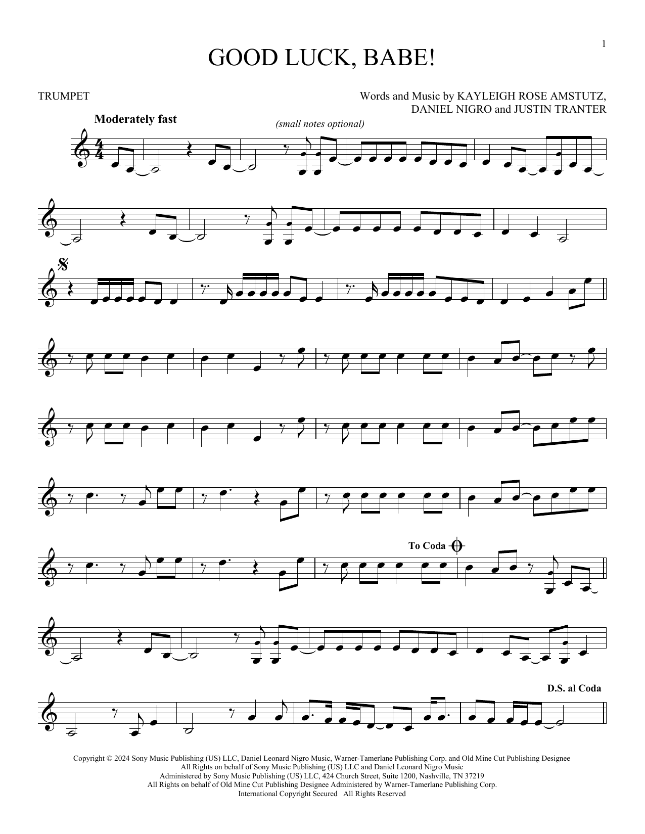 Produktgalerie: Seite 1 von 1 Good Luck, Babe!, Chappell Roan, Trompete