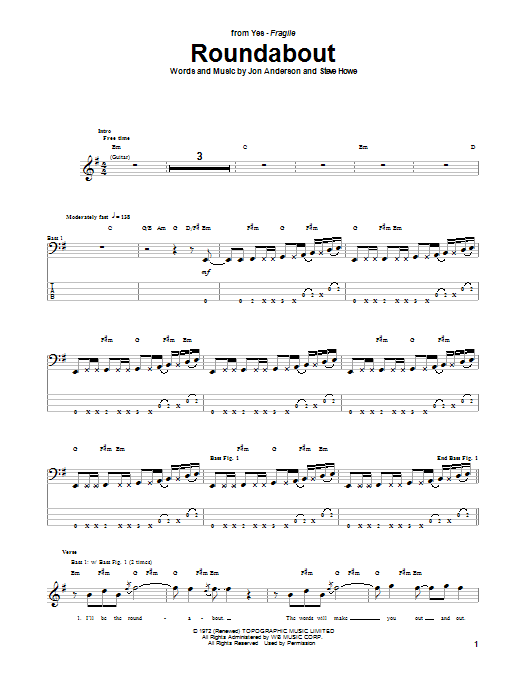 Produktgalerie: Seite 1 von 1 Roundabout, Yes, E-Bass