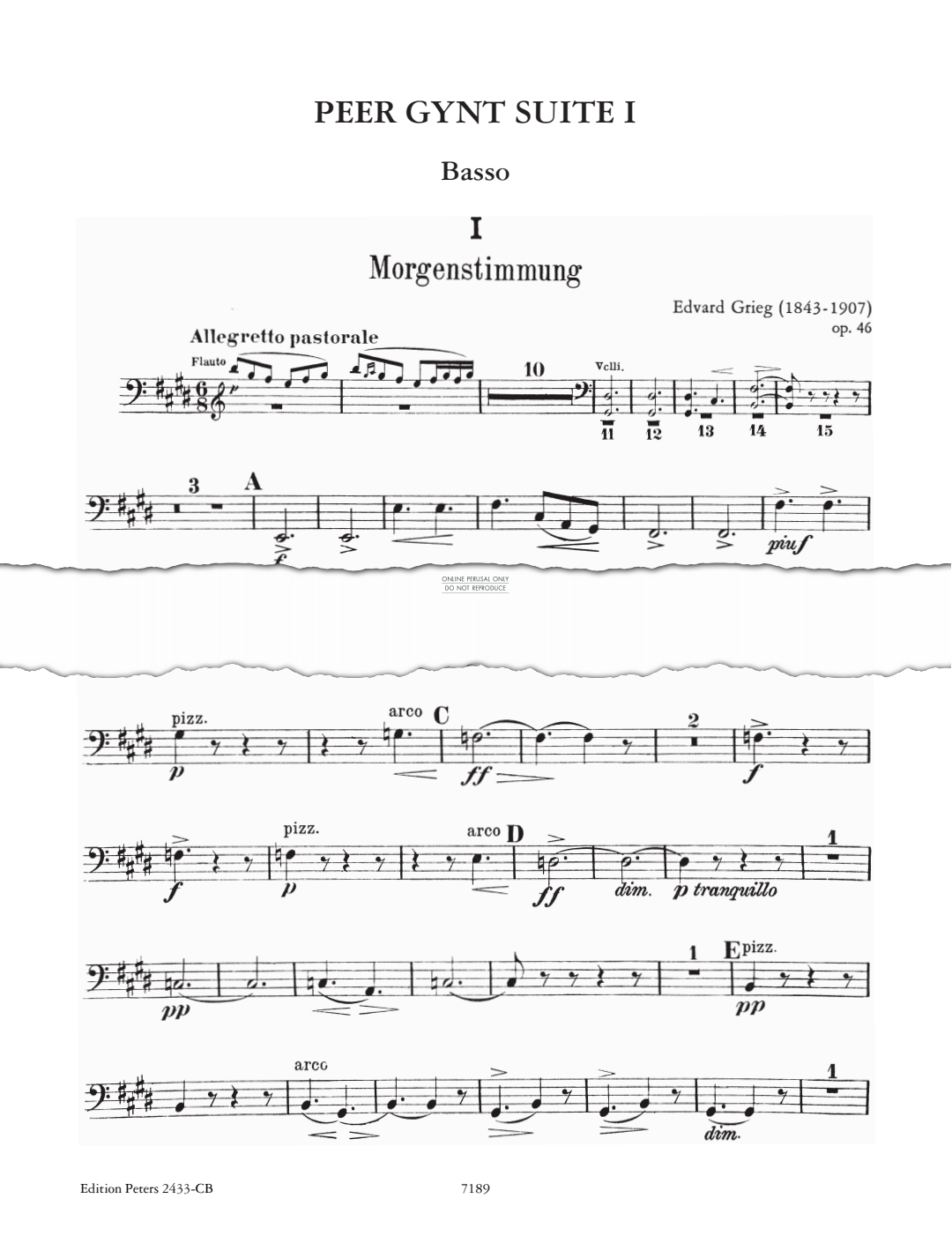 Produktbild zu: Peer Gynt Suite No. 1, Op. 46 (Bass)