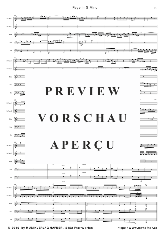 Produktgalerie: Seite 8 von 11 Fuge in G Moll, , (Blechbläser Quintett)