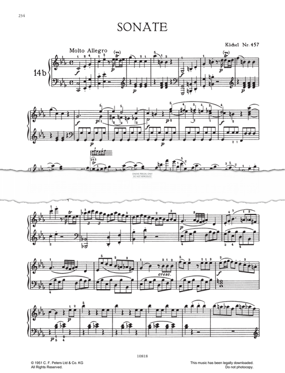 Produktgalerie: Seite 1 von 1 Piano Sonata No. 14 In C Minor K457, Wolfgang Amadeus Mozart, Klavier