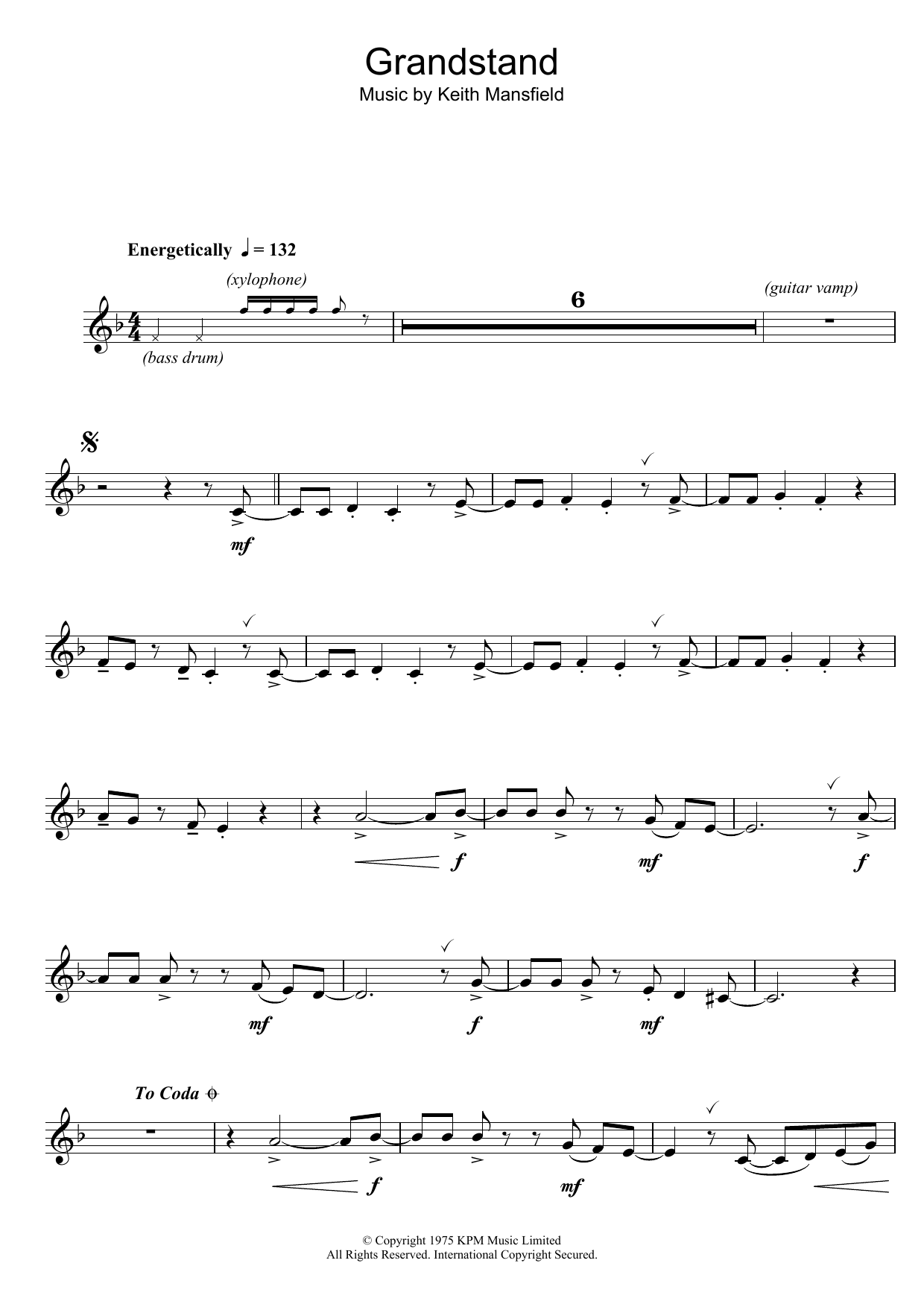 Product gallery: Page 1 of 1 Theme from Grandstand, Keith Mansfield
