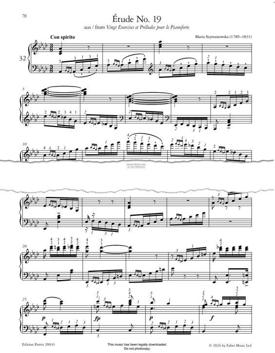 Produktgalerie: Seite 1 von 1 Étude No. 19, Maria Szymanowska, Klavier