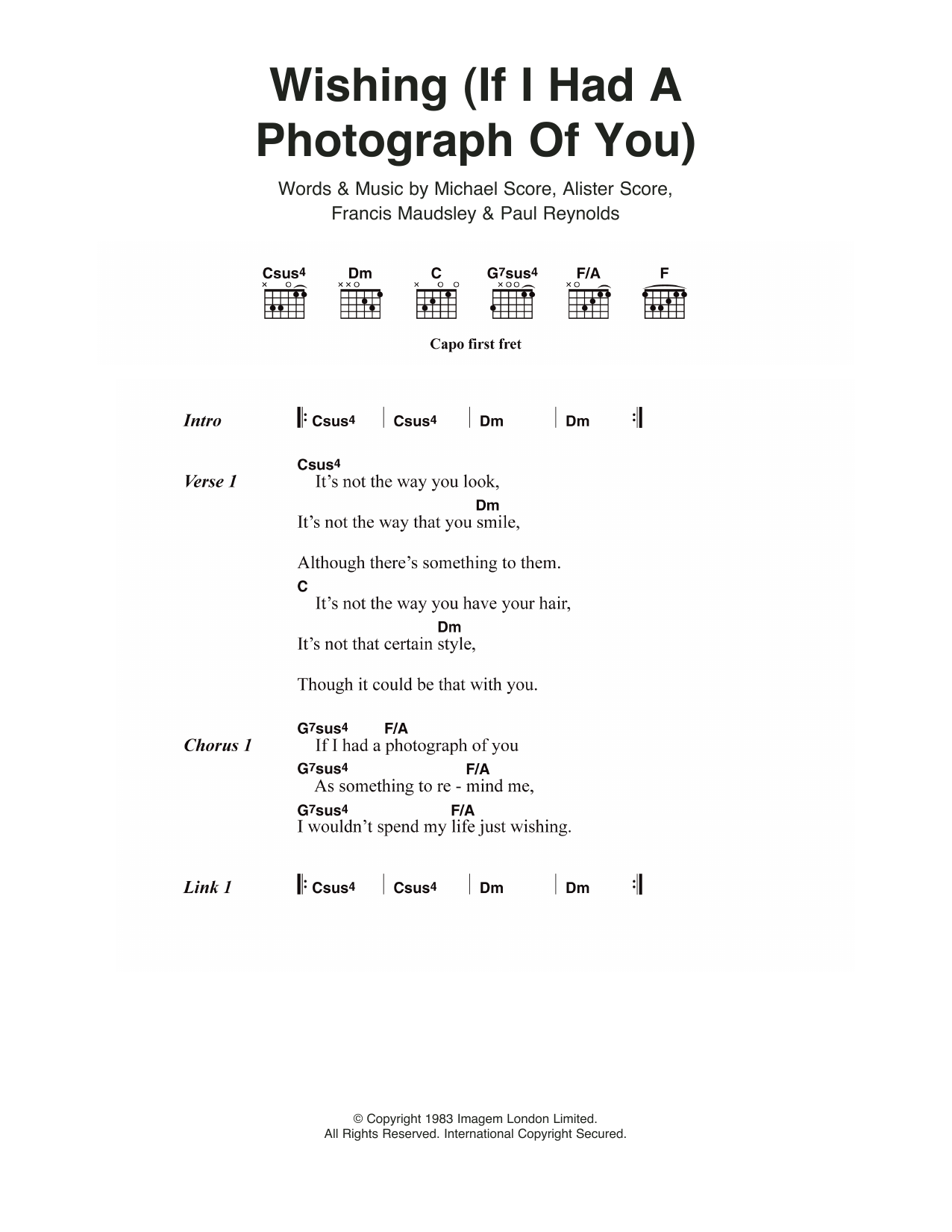 Produktbild zu: Wishing (If I Had A Photograph Of You)