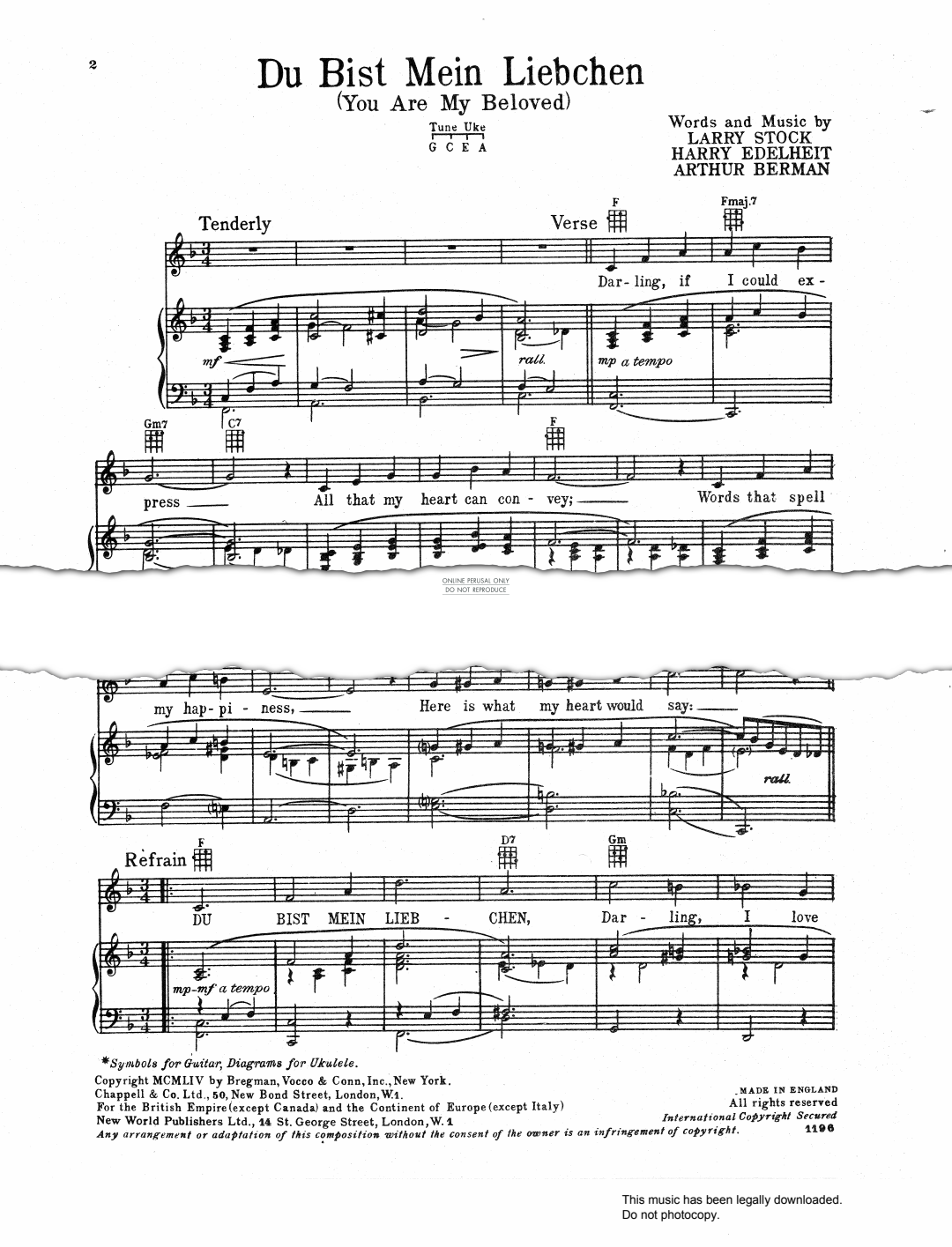 Produktbild zu: Du Bist Mein Liebchen (You Are My Beloved)