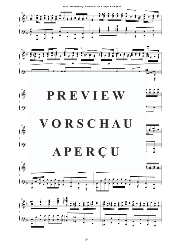 Produktgalerie: Seite 11 von 11 6 Brandenburgische Konzerte - Piano Version, , Klavier Solo - Gesamtausgabe
