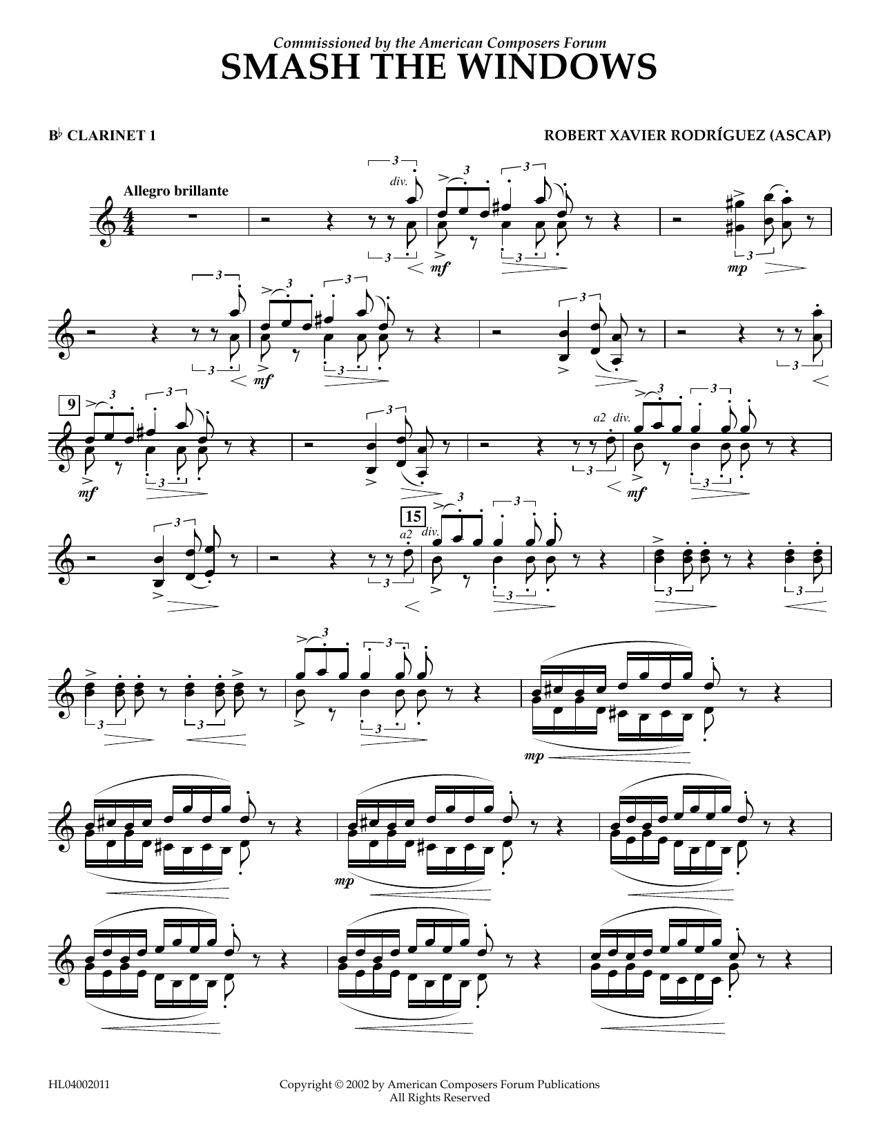 Product picture to: Smash the Windows - Bb Clarinet 1