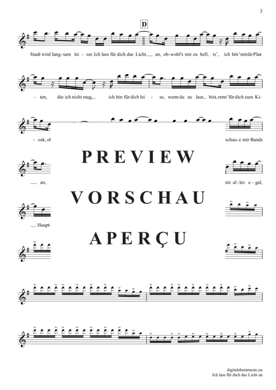 gallery: Ich Lass Für Dich Das Licht An , Revolverheld, (Alt-Sax)