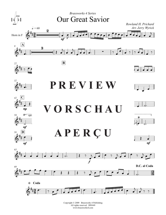 Produktgalerie: Seite 5 von 9 Our Great Savior , , (Blechbläserquintett)