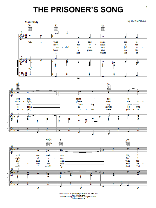 Product picture to:  The Prisoner's Song - Vernon Dalhart