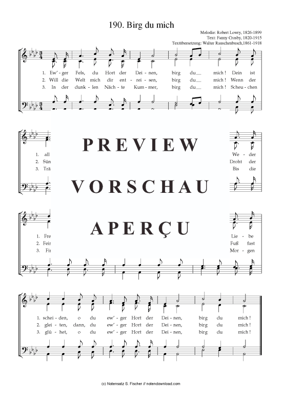 Product picture to: Birg du mich Robert Lowry, 1826-1899 / Fanny Crosby, 1820-1915
