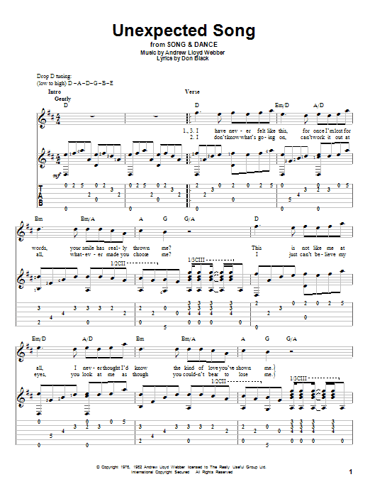 Product picture to: Unexpected Song (from Song & Dance)