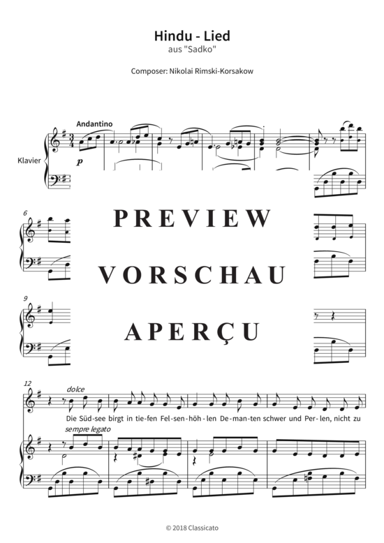 Produktgalerie: Seite 4 von 8 Hindu - Lied - aus Sadko, , (Gesang + Klavier)