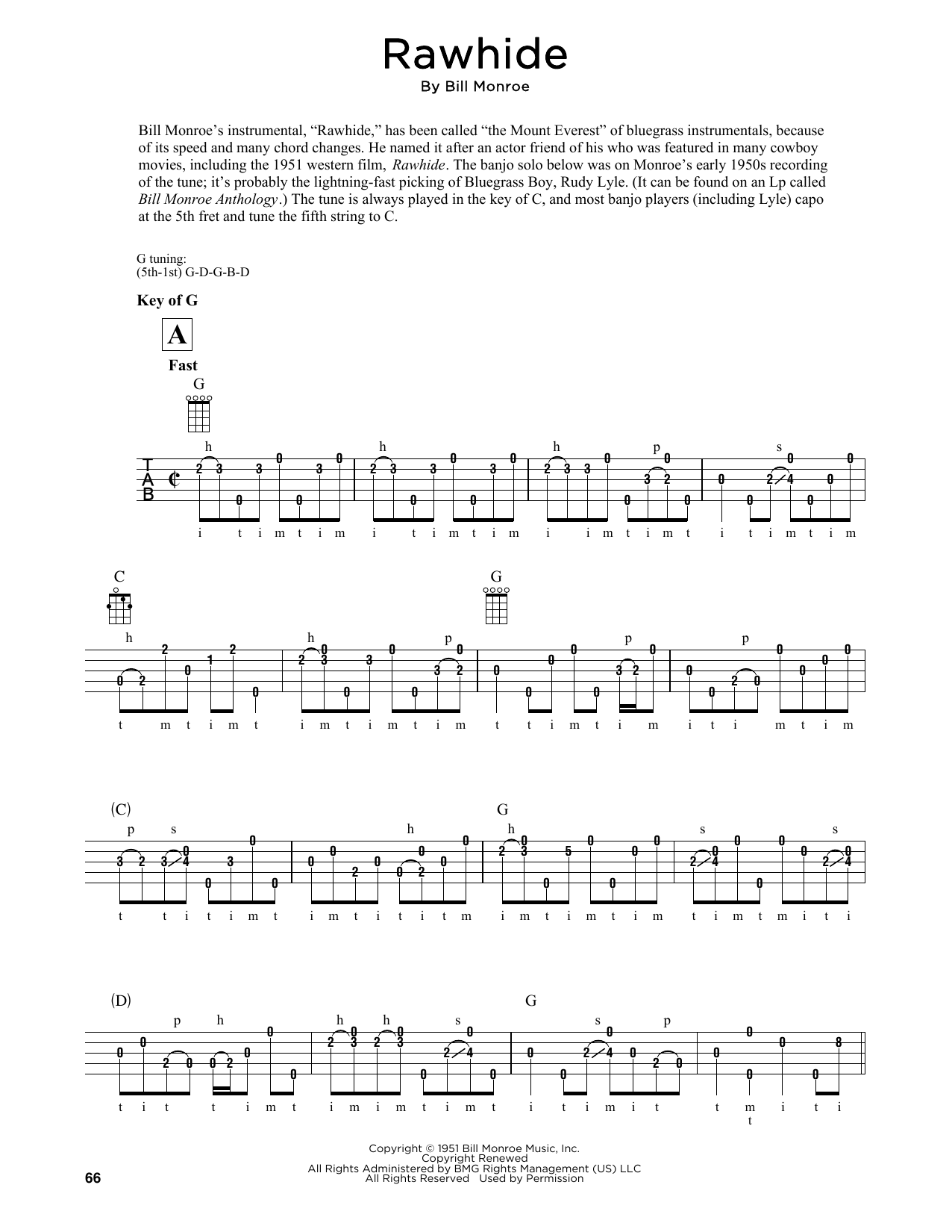 Produktgalerie: Seite 1 von 1 Rawhide (arr. Fred Sokolow), Bill Monroe, Banjo