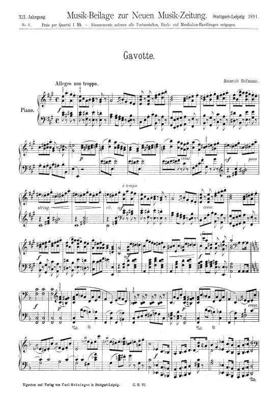 Product picture to: Gavotte Heinrich Hofmann