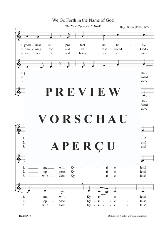 Produktgalerie: Seite 3 von 3 We Go Forth in the Name of God (The Year Cycle, Op.5. No.42), , Frauenchor SAA