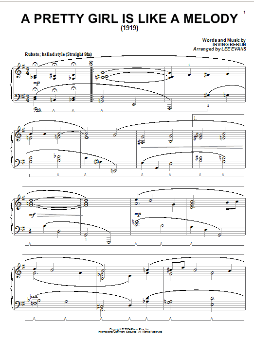 Product gallery: Page 1 of 1 A Pretty Girl Is Like A Melody, Irving Berlin