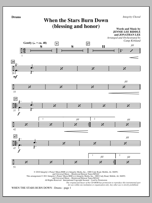 Produktgalerie: Seite 1 von 1 When The Stars Burn Down (Blessing And Honor) - Drums, Camp Kirkland, Chor