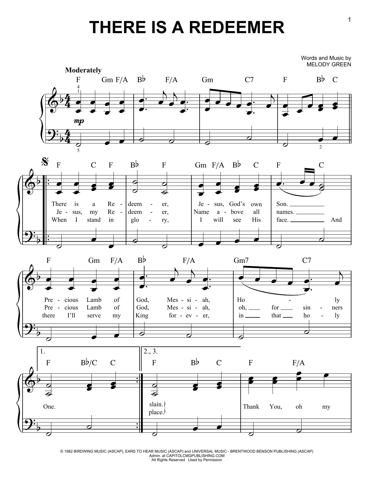 Produktgalerie: Seite 1 von 1 There Is A Redeemer, Keith Green, Klavier