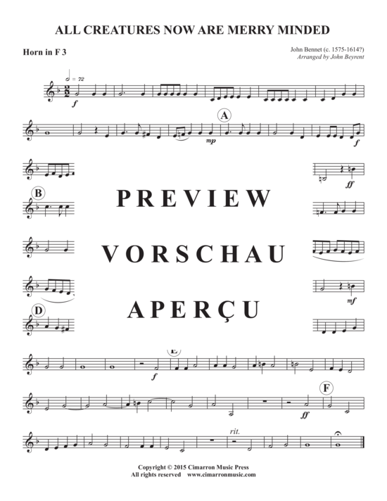 Produktgalerie: Seite 8 von 10 All Creatures Now Are Merry Minded , , (Horn Quintett)