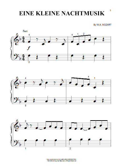 Produktgalerie: Seite 1 von 1 Eine Kleine Nachtmusik, Wolfgang Amadeus Mozart, Klavier