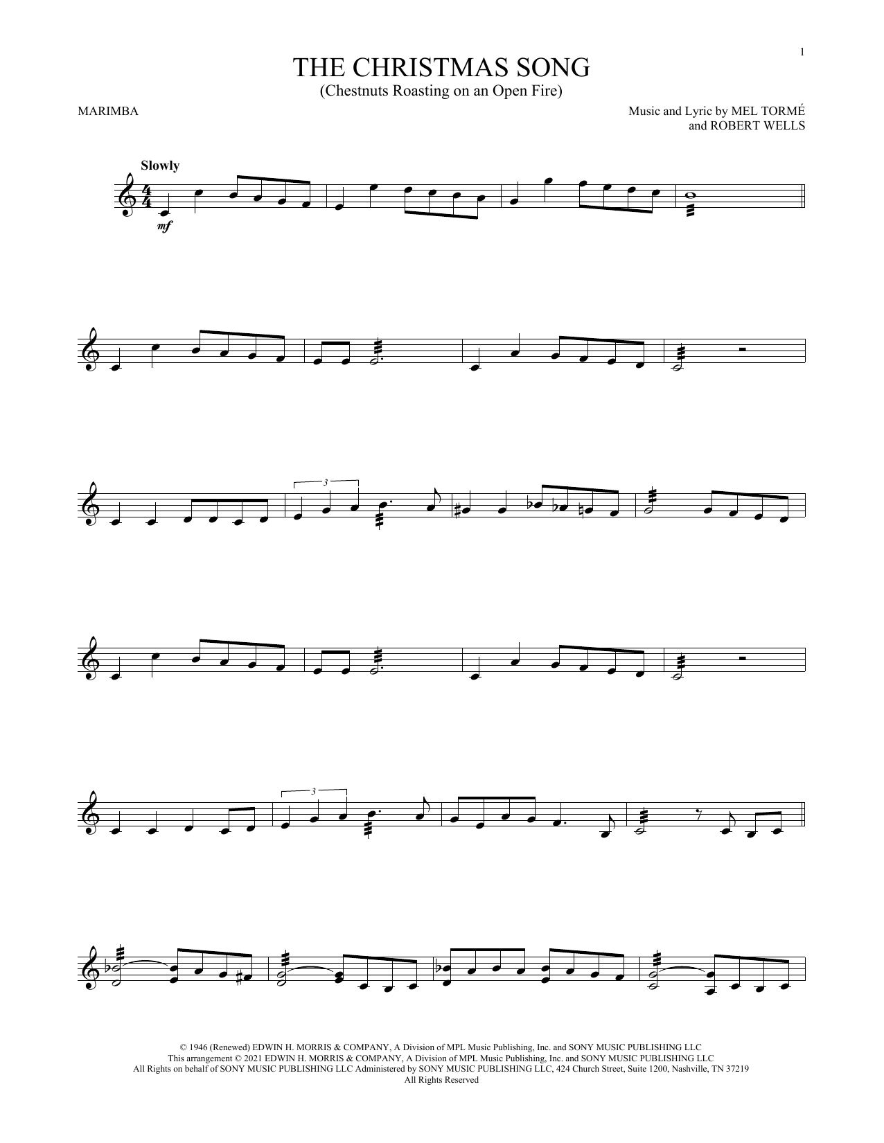 Produktgalerie: Seite 1 von 1 The Christmas Song (Chestnuts Roasting On An Open Fire), Mel Torme, Marimba