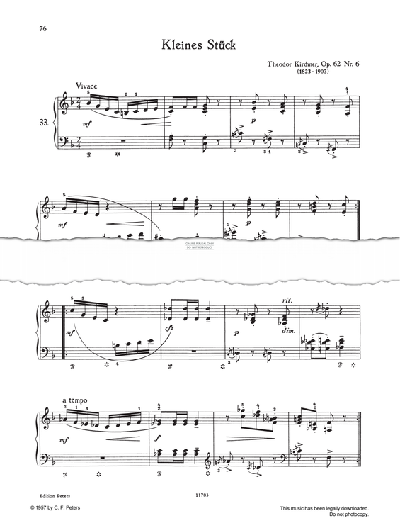 Produktgalerie: Seite 1 von 1 Little Piece F-major, Theodor Kirchner, Klavier