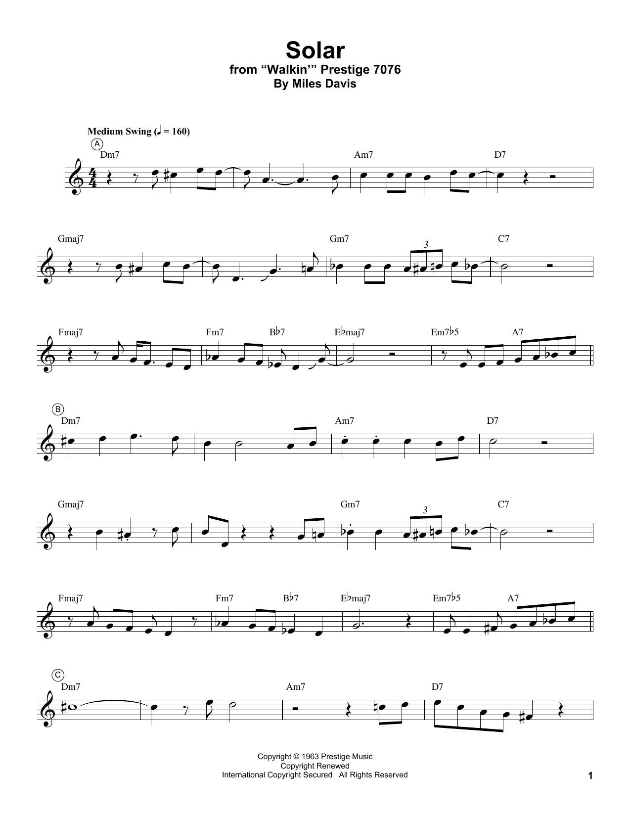 Produktgalerie: Seite 1 von 1 Solar, Miles Davis, Trompete